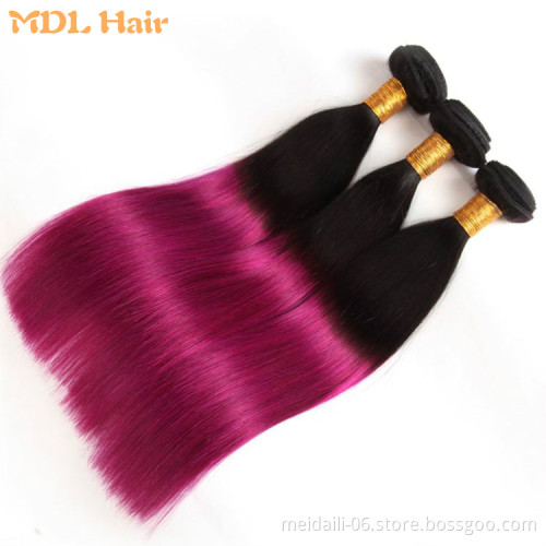 8 A Brazilian Hair Extension Colored Ombre Straight Hair Bundles, Silky Straight Wave Hair Bundle Vendors